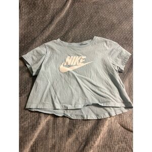 Kids Nike Light Blue Cropped T-Shirt